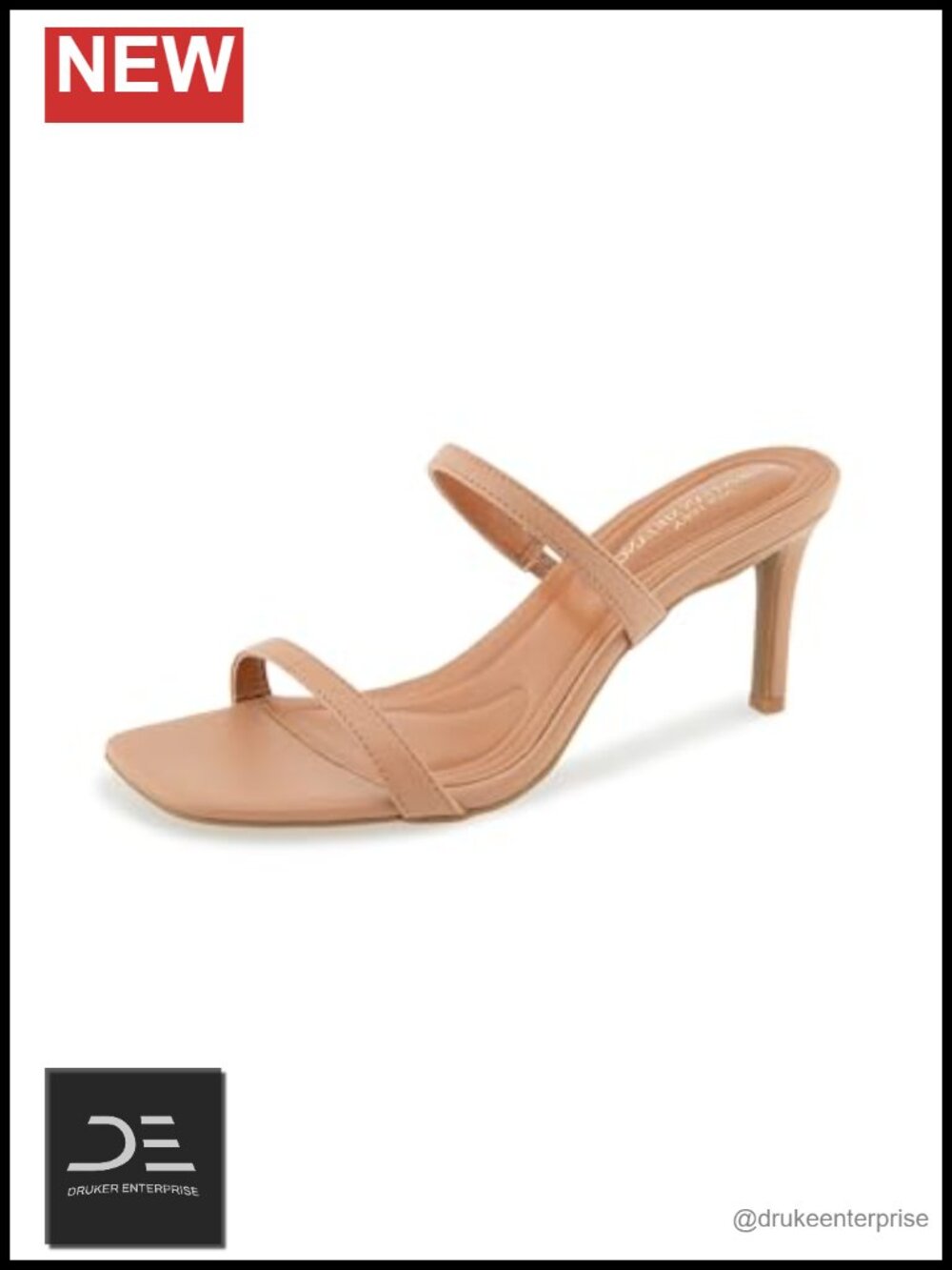 Christian Siriano Salin Womens Faux Leather Stiletto Heeled Sandals Square Toe